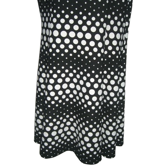 Sandra Darren Dress Black White Polka Dot Plus Size Party Cocktail LBD Sz 16 - Picture 9 of 13